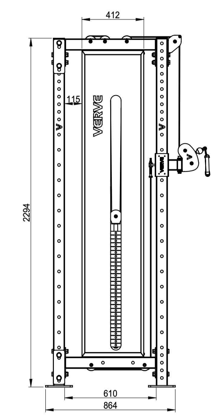 Fixation de câble Tori pour racks et rigs VERVE