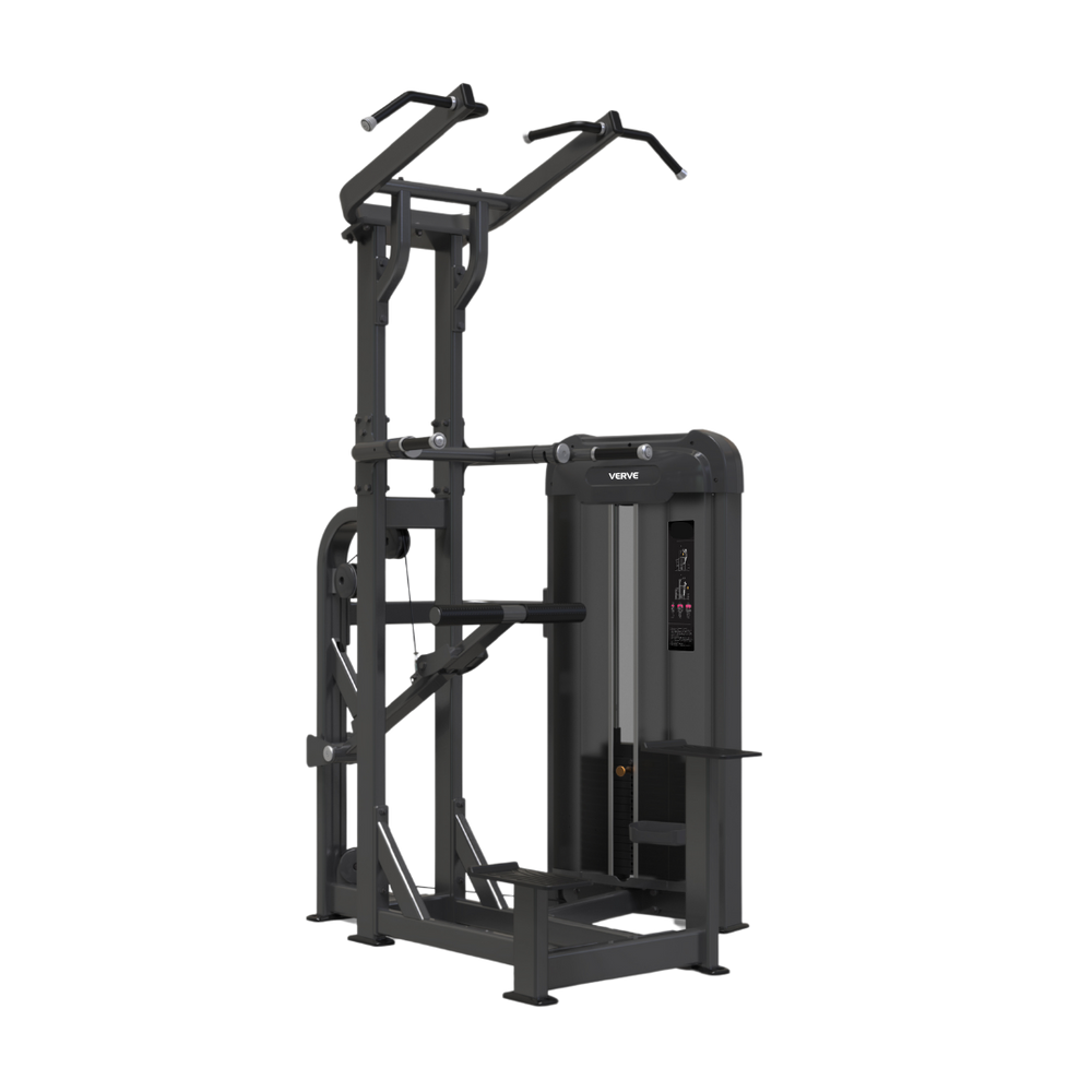 Appareil de musculation à charge guidée VERVE pour dips et tractions assistées - Série Makoto