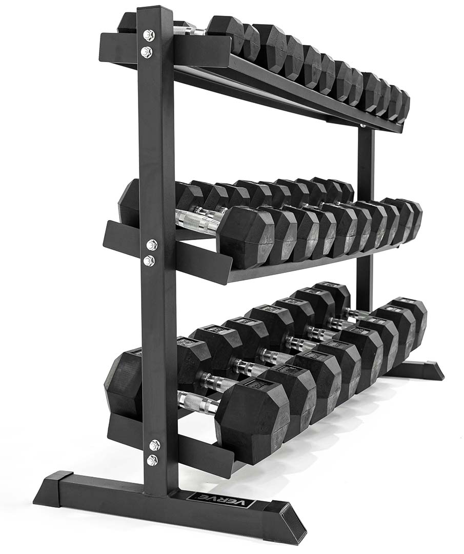 Support pour haltères hexagonaux VERVE à 3 niveaux