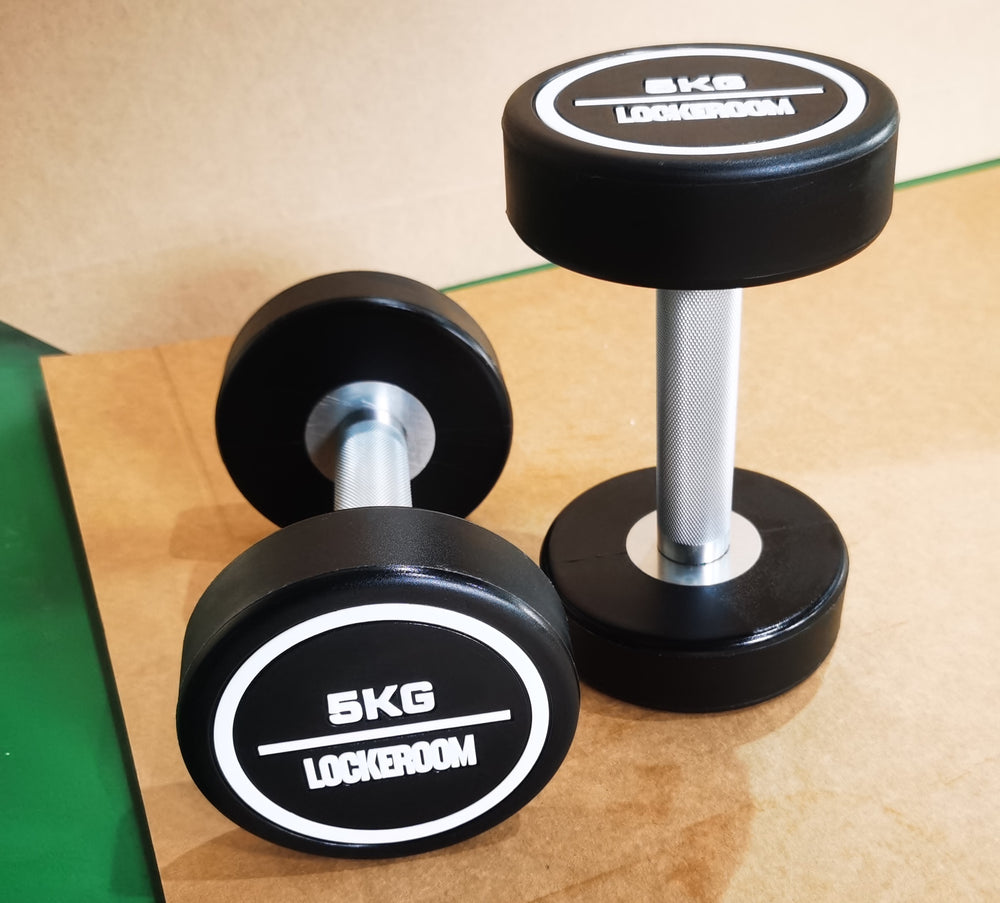 Haltères en PU personnalisés avec le logo de votre salle de sport