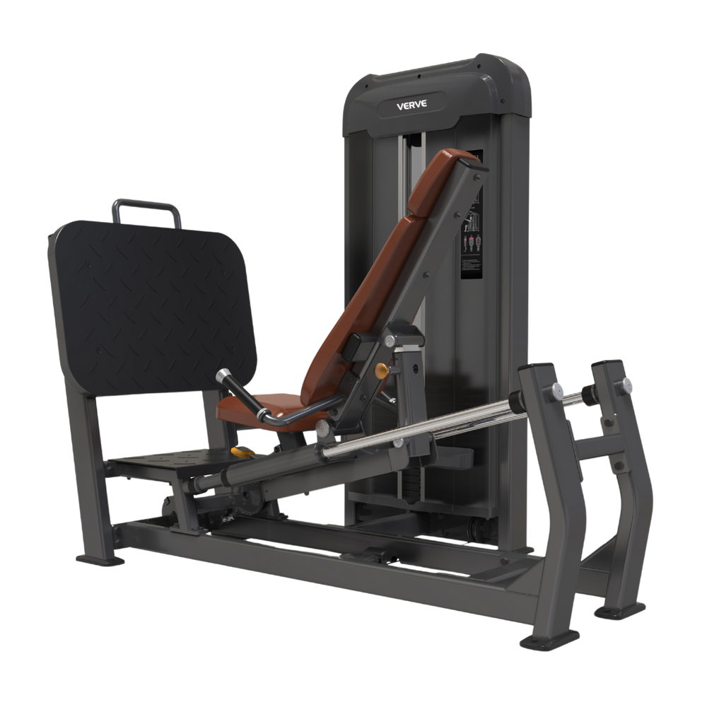 Presse à cuisses assise à charge guidée VERVE (Marron) - Série Makoto | Précommande, livraison estimée début octobre