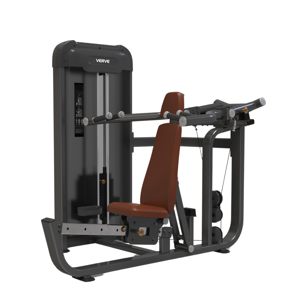 Presse multi-fonctions pectoraux/épaules à charges guidées VERVE (Marron) - Série Makoto | Précommande prévue pour début octobre