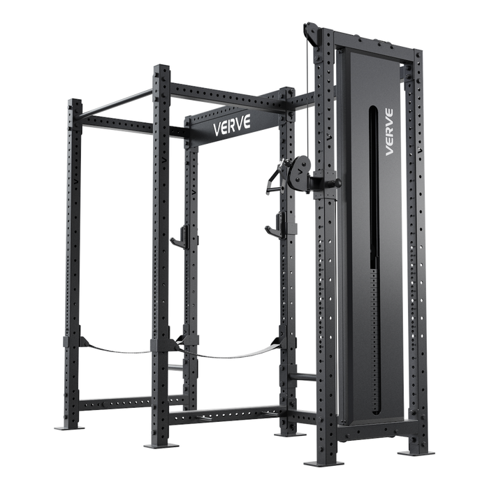 Rack de musculation Zen avec ensemble d'accessoires de poulie Tori