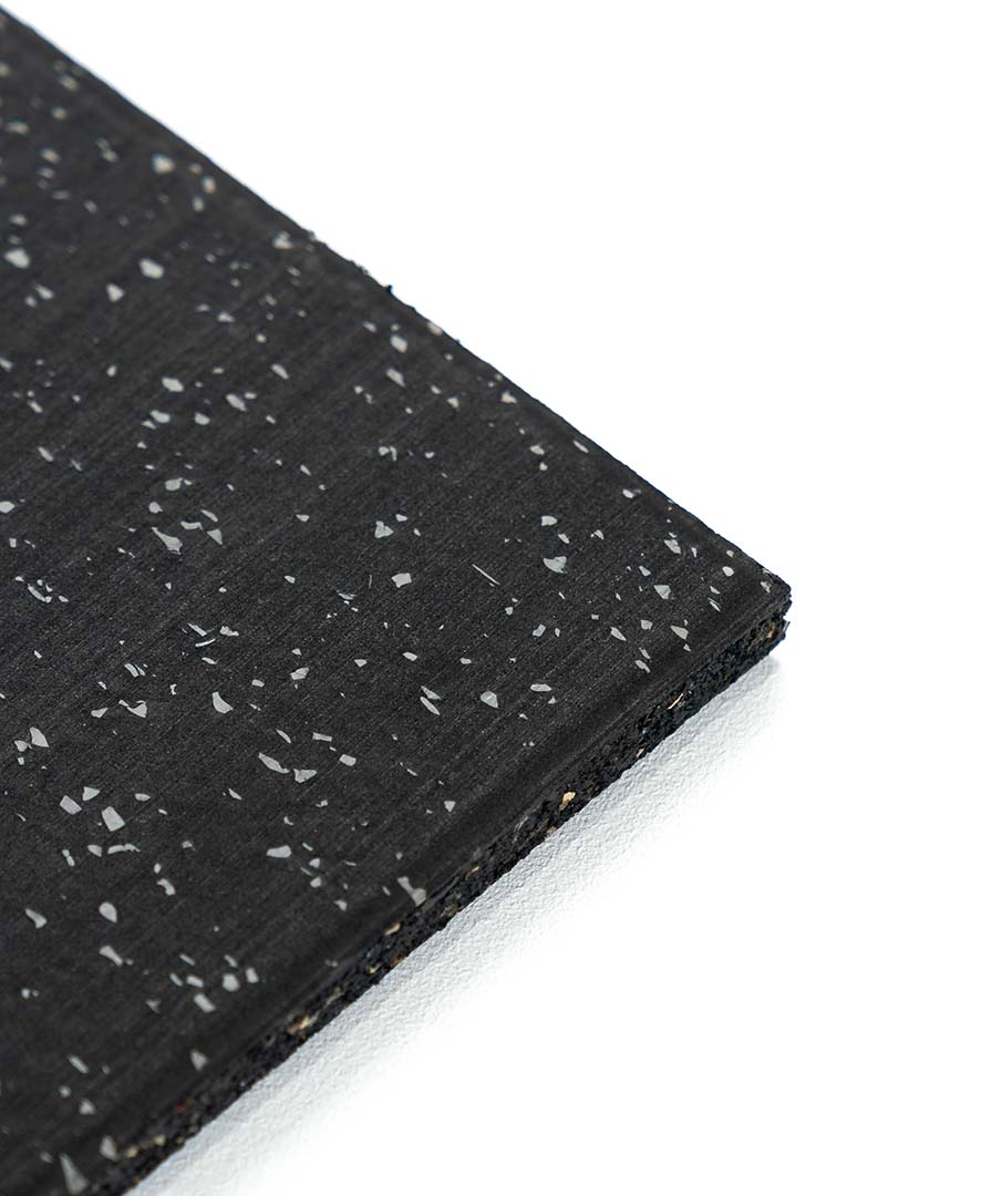 Revêtement de sol pour salle de sport en caoutchouc EPDM - Tapis de gym gris moucheté 15 mm | Précommande disponible début septembre