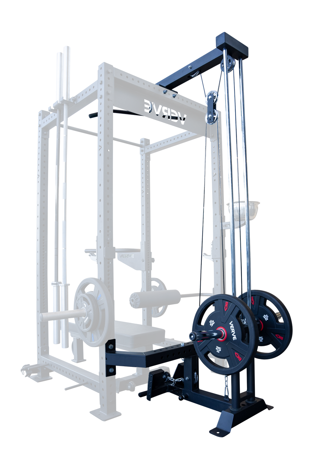 Accessoire de tirage vertical (Lat Low Row) pour racks de musculation VERVE