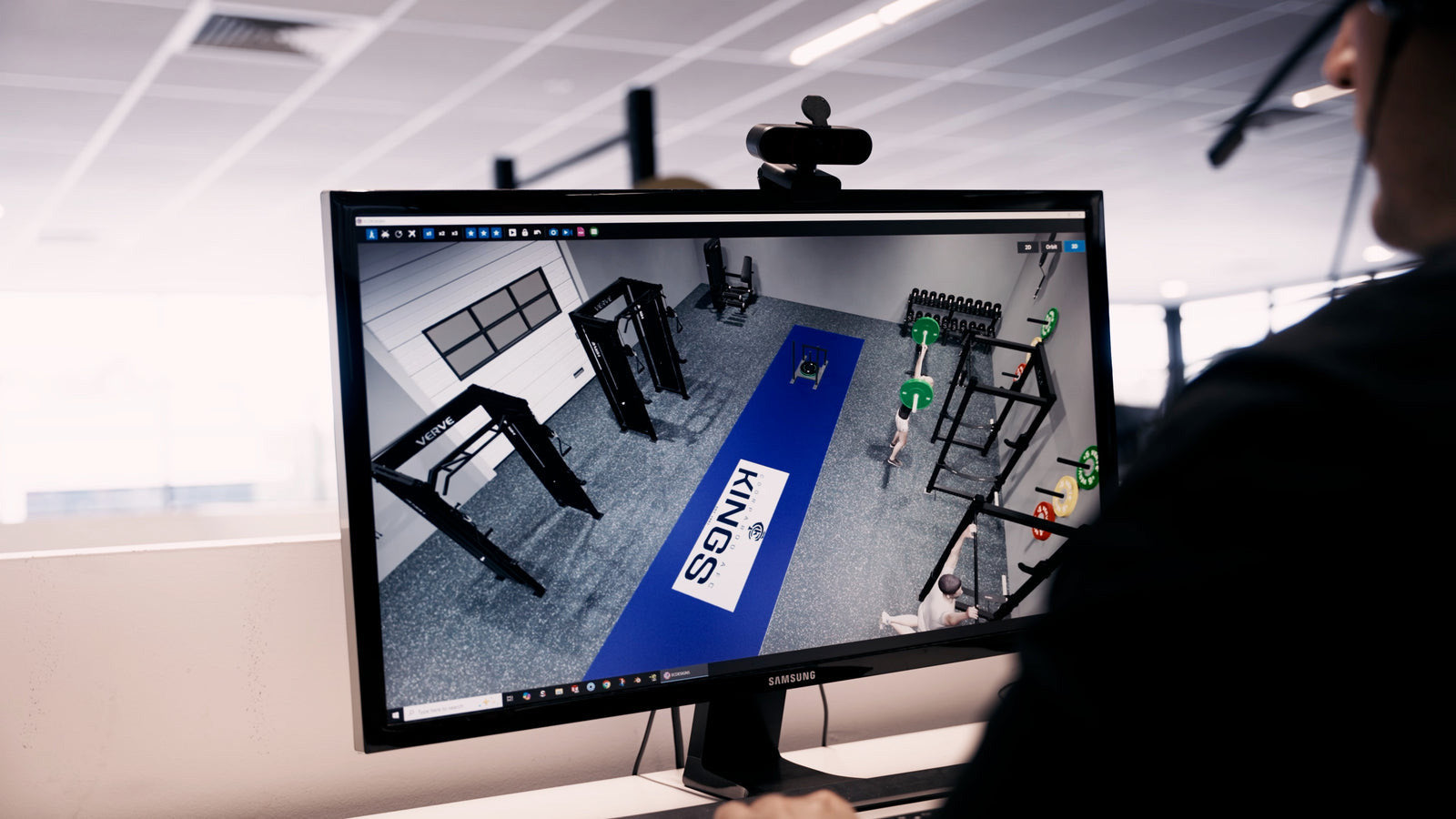 The Coorparoo Kings gym as a 3D design on a VERVE monitor